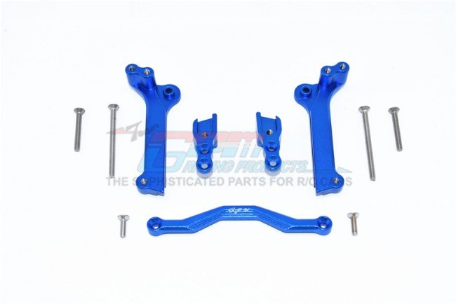 GPM TXMS028 BLUE TRAXXAS MAXX MONSTER TRUCK Aluminum Front Shock Mount - 9pc set