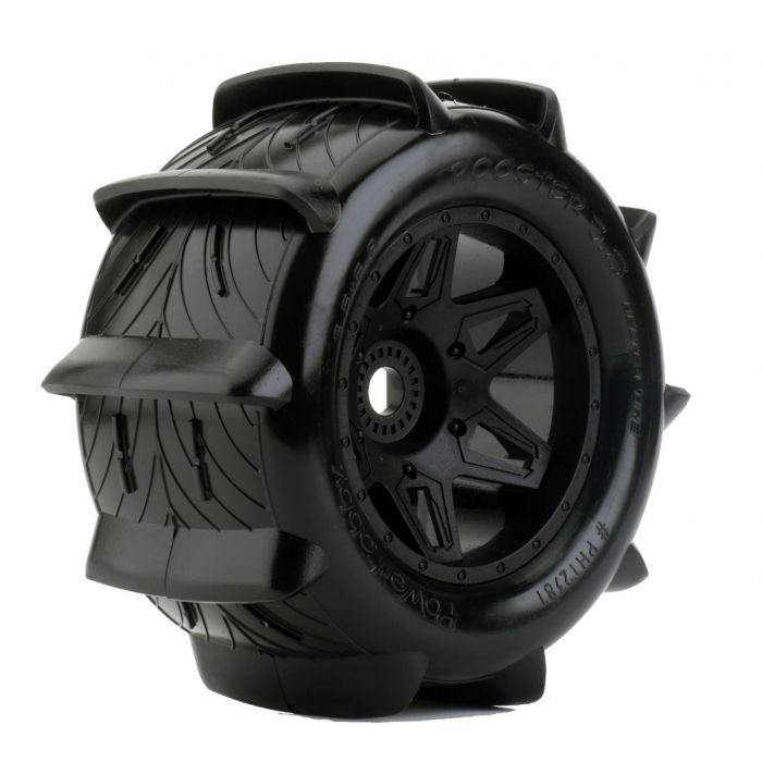 Powerhobby PHT2381 1/8 Rooster 3.8 Neumáticos para nieve con paleta con cinturón y arena, 17 mm