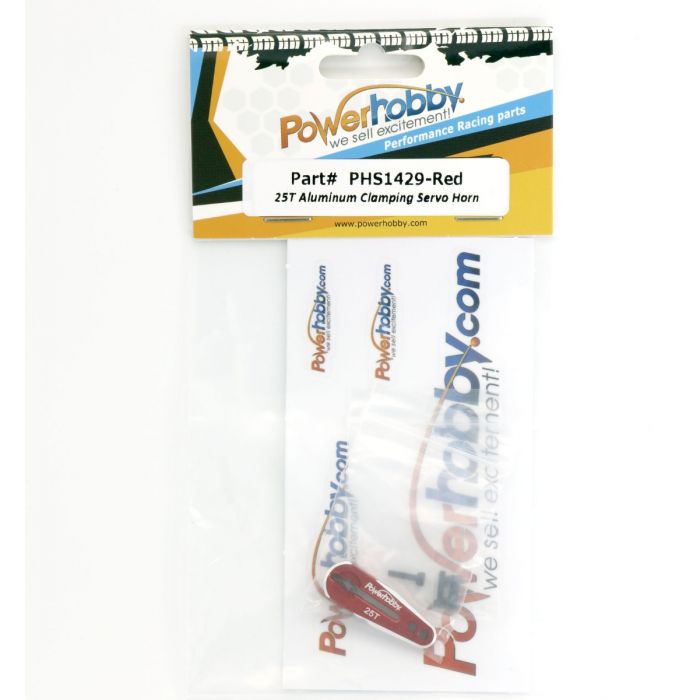 Klaxon servo de serrage en aluminium Powerhobby 25T rouge