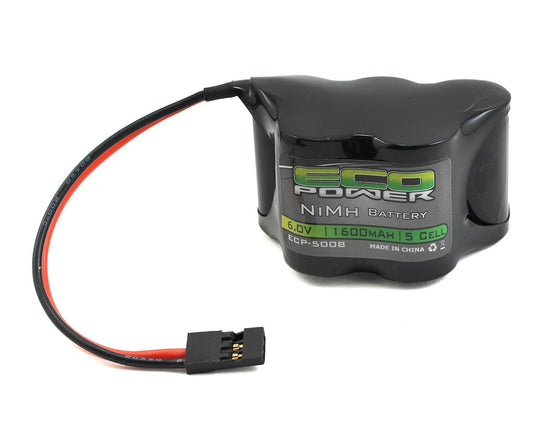 EcoPower ECP-5008 5008 5-Cell NiMH 2/3A Hump Receiver Battery Pack (6.0V/1600mAh)