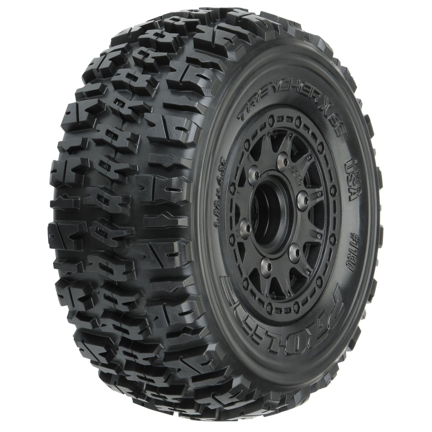 Pro-Line PRO1190-10 Trencher X SC 2.2/3.0 Tires w/Raid Wheels (Black) (2) (M2) w/12mm Remov