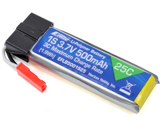 Batería LiPo E-flite EFLB5001S25 1S 25C (3,7 V/500 mAh) con conector JST