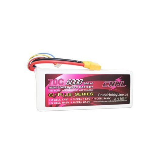 Batterie Lipo CNHL G + PLUS 6000mAh 14.8V 4S 70C CHINE HOBBY LINE 600704