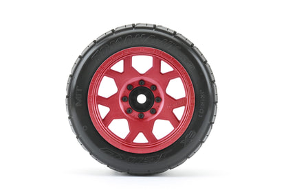 JETKO JKO5801CRMSGBB1 1/5 XMT EX Tomahawk Tires Mounted on Metal Red Claw Rims