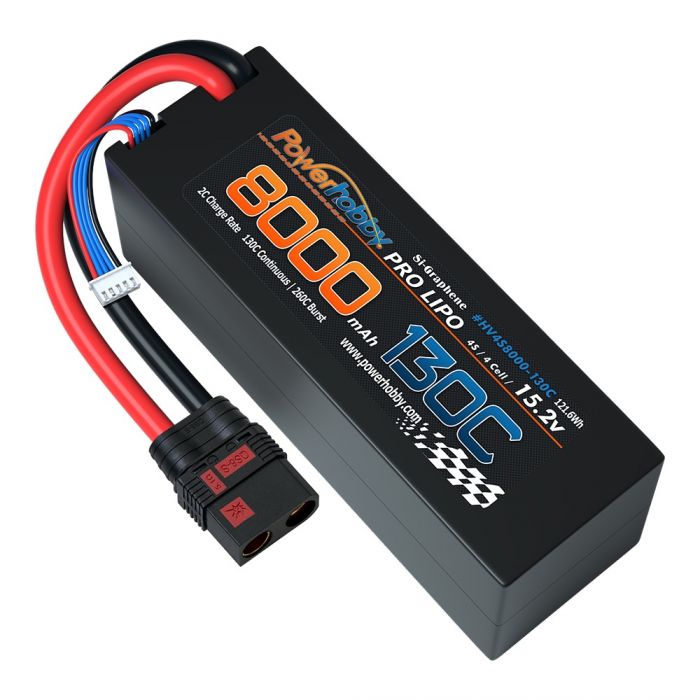 Powerhobby 4s 15.2V 8000MAH 130C HV + GRAPHÈNE Lipo Batterie QS8 Plug Étui Rigide