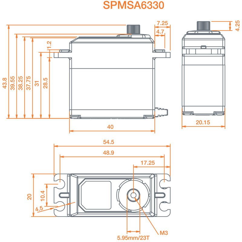 SPEKTRUM SPMSA6330 Aircra à engrenages métalliques haute vitesse à couple élevé sans balais numérique HV