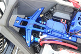 GPM TXMS048C Blue Traxxas Maxx Aluminum Front Chassis Brace 5pc Set