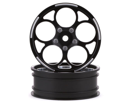 SSD SSD00473 RC 5 Hole Aluminum Front 2.2” Drag Racing Wheels (Black) (2)