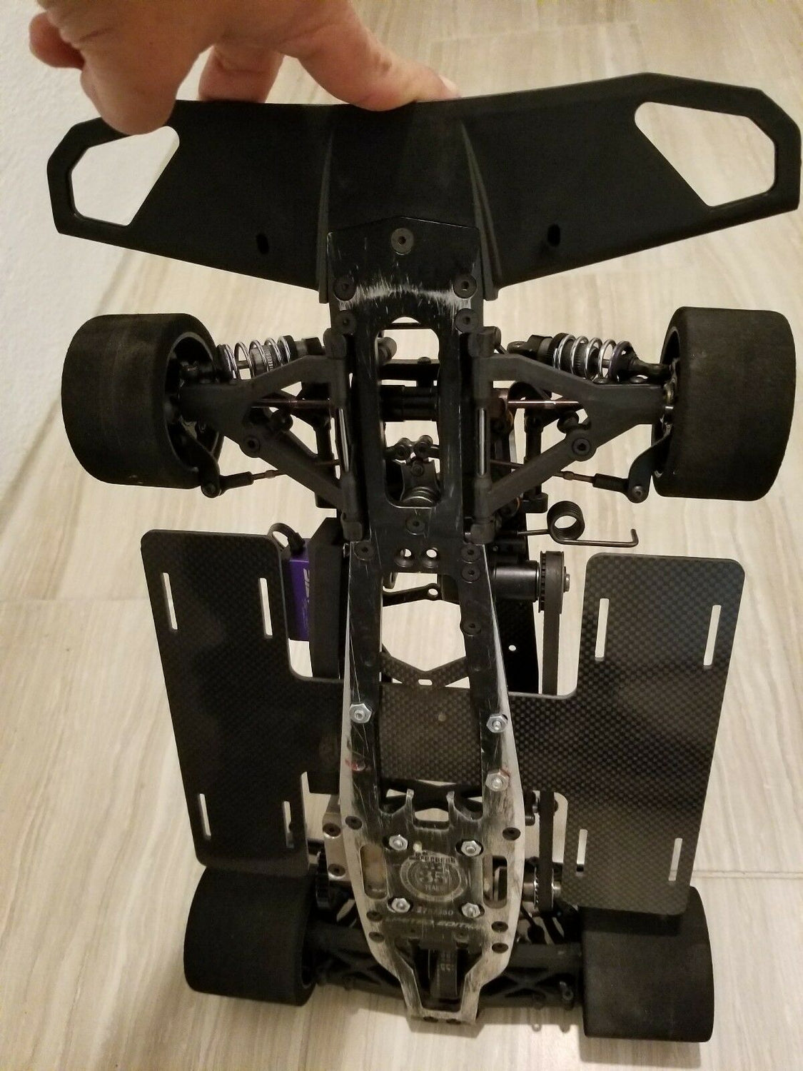 Plateau de batterie à plaque H en FIBRE de carbone 1/8, décalage universel