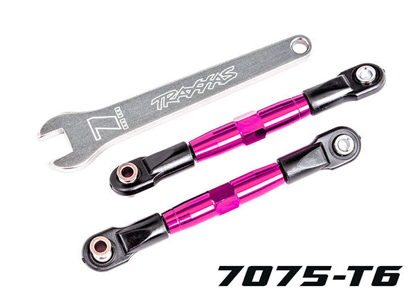 Traxxas 2444P Tubes de maillons de carrossage avant en aluminium 7075-T6 anodisé rose