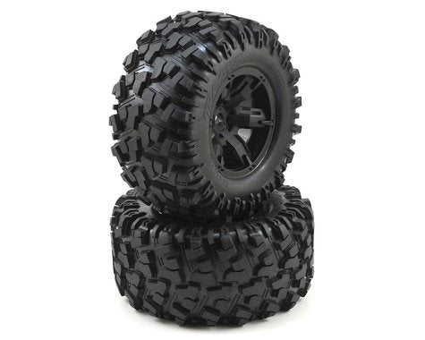 Traxxas 7772X X-Maxx Pre-Mounted Tires & Wheels (Black) (2) (8S Rated)