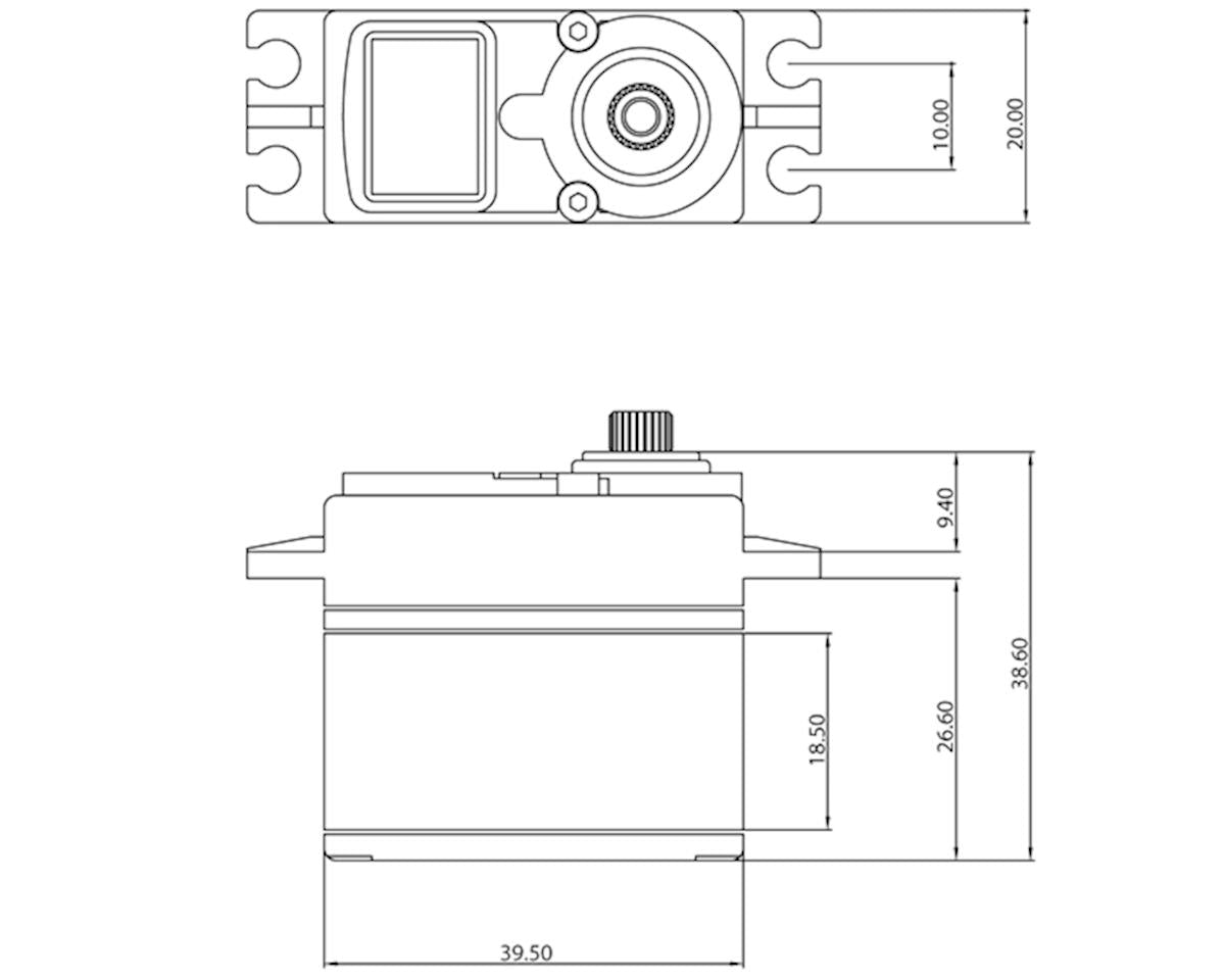 Servo de engranaje metálico digital estándar de "alto par" ProTek RC 130T (alto voltaje)