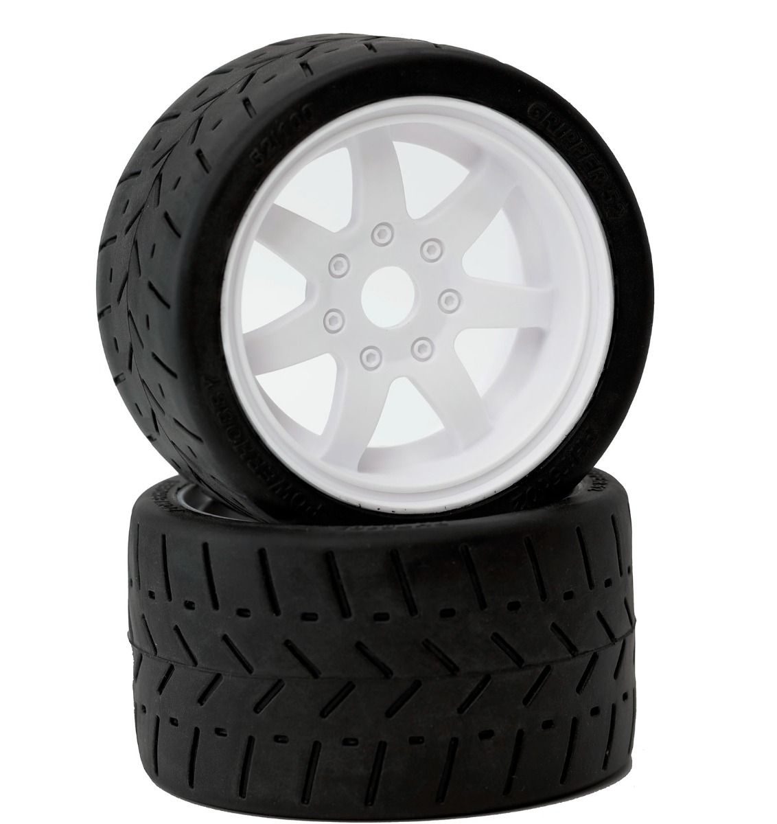 Powerhobby pht5102 1/8 Gripper 54/100 Neumáticos montados con cinturón Ruedas blancas de 17 mm