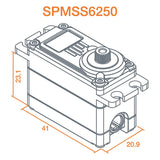 SPEKTRUM SPMSS6250 Superficie impermeable del engranaje del metal del alto esfuerzo de torsión digital estándar