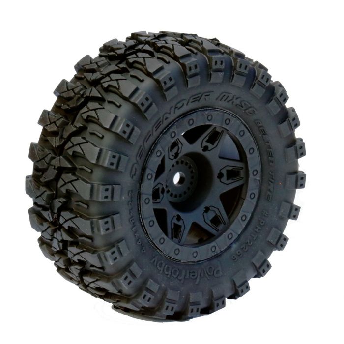 POWERHOBBY PHT2145-10 Defender 2.8 Belted All Terrain Tires 12mm 0 Offset Rear Traxxas 2WD