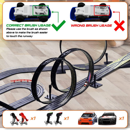 Slot Car Race Track Playset Deluxe Size for Kids