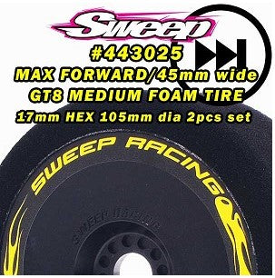 Sweeps Racing MAX FORWARD MEDIUM FOAM TIRES for GT 17mm HEX