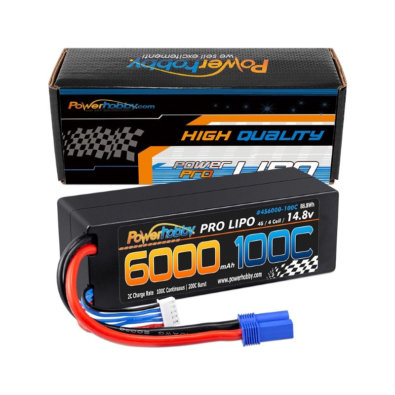 Powerhobby 4s 14.8v 6000mah 100c Lipo Battery EC5