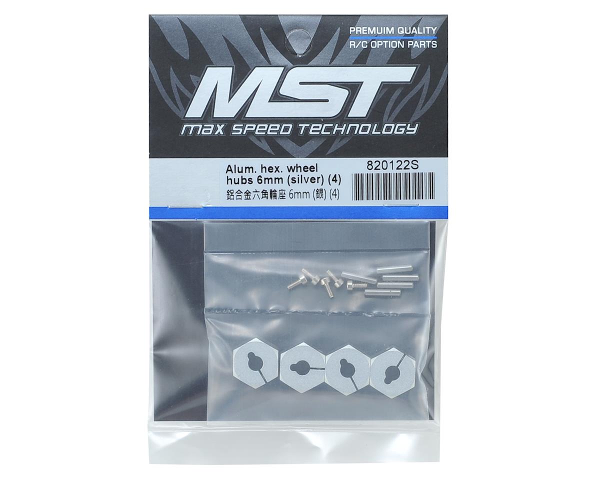 MST 820122S 6mm Aluminum Hex Wheel Hubs (Silver) (4)