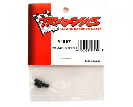 Traxxas 4897 Screws, Set (grub) 4mm (6) (w/ threadlock)