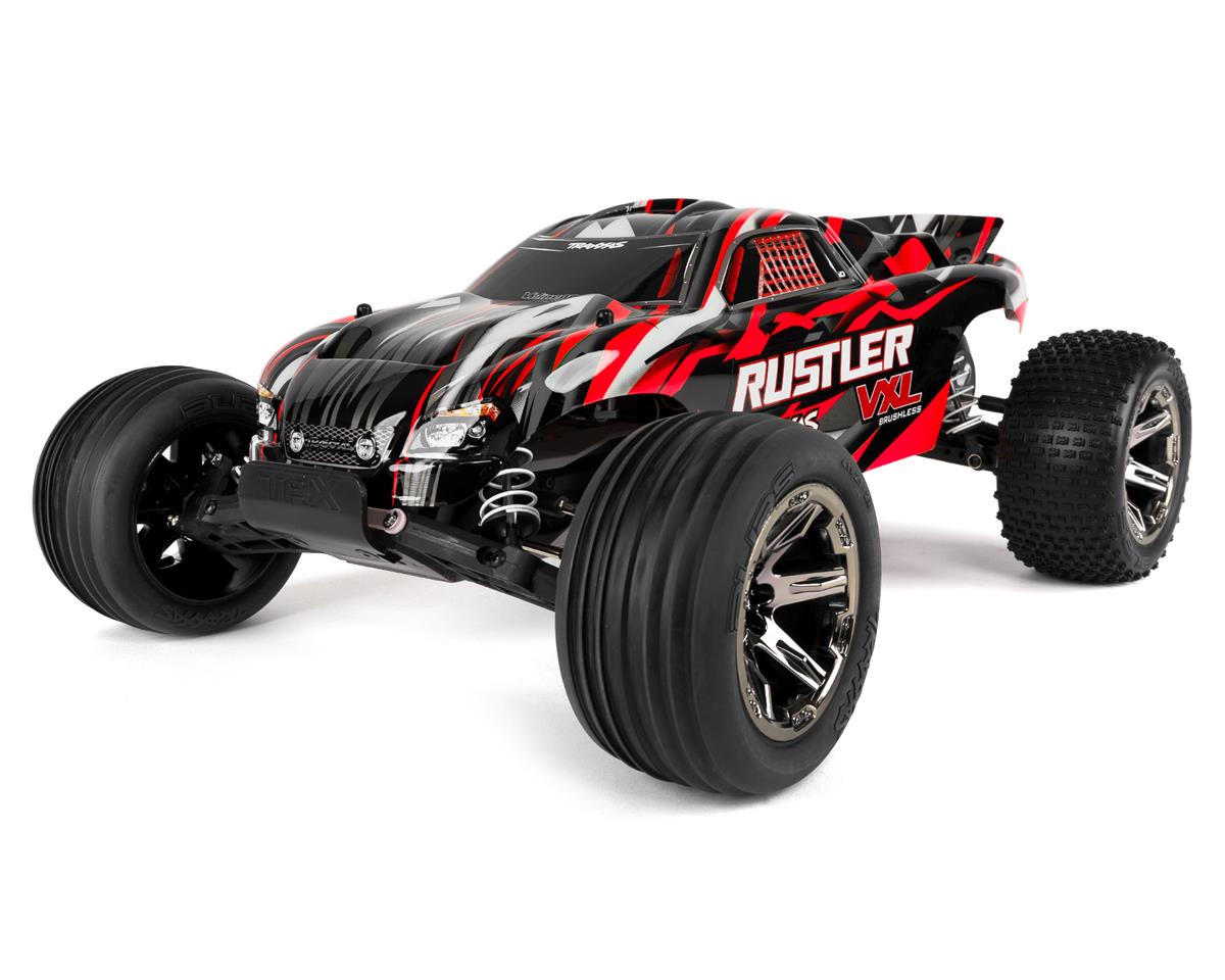 (DISCONTINUED) Traxxas 37076-74 Rustler VXL Brushless RED/BLACK 1/10 RTR Stadium Truck