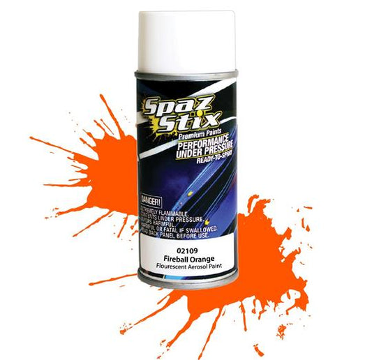 Spaz Stix 02109 Fireball Orange Fluorescent Aerosol Paint, 3.5oz Can
