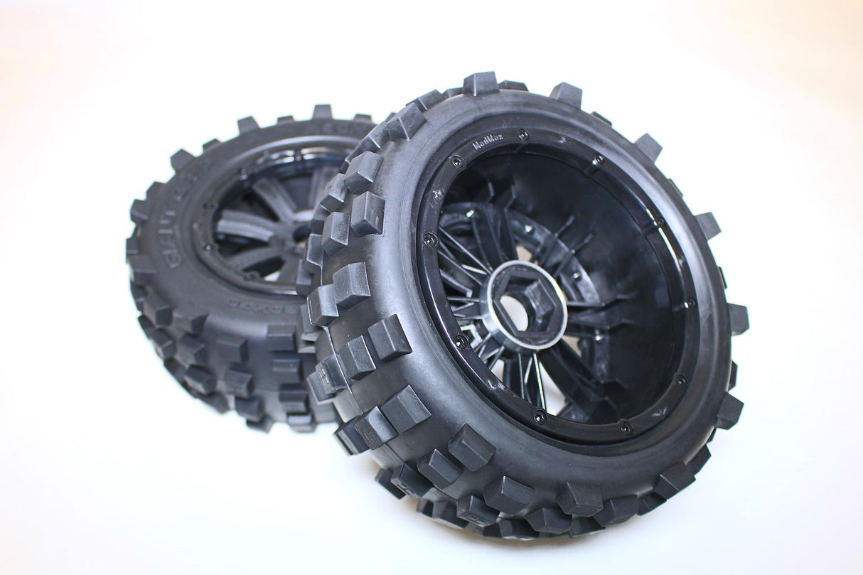 DDM RACING MMX120BK MadMax Juego completo de neumáticos y ruedas Giant Grip (MXT) ensamblados