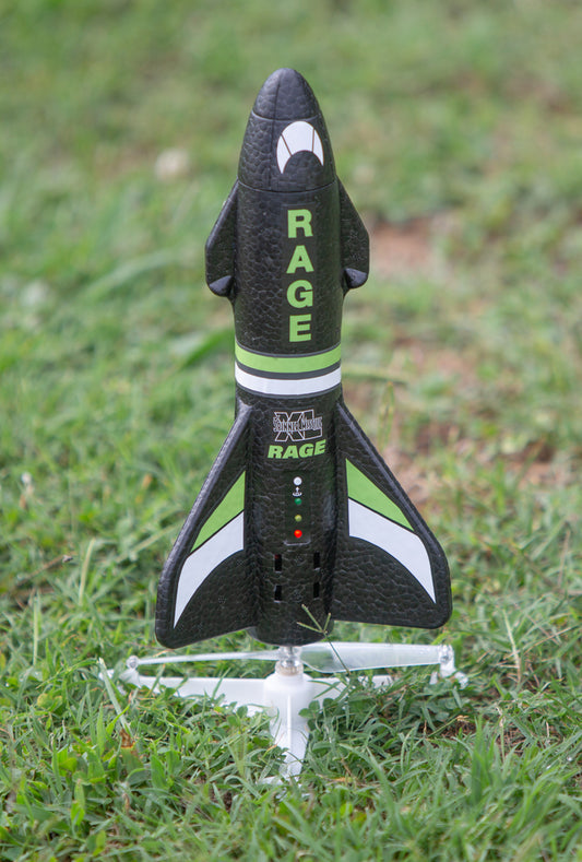 RAGE RGR4150B Spinner Missile XL Paracaídas cohete eléctrico de vuelo libre y LED, negro