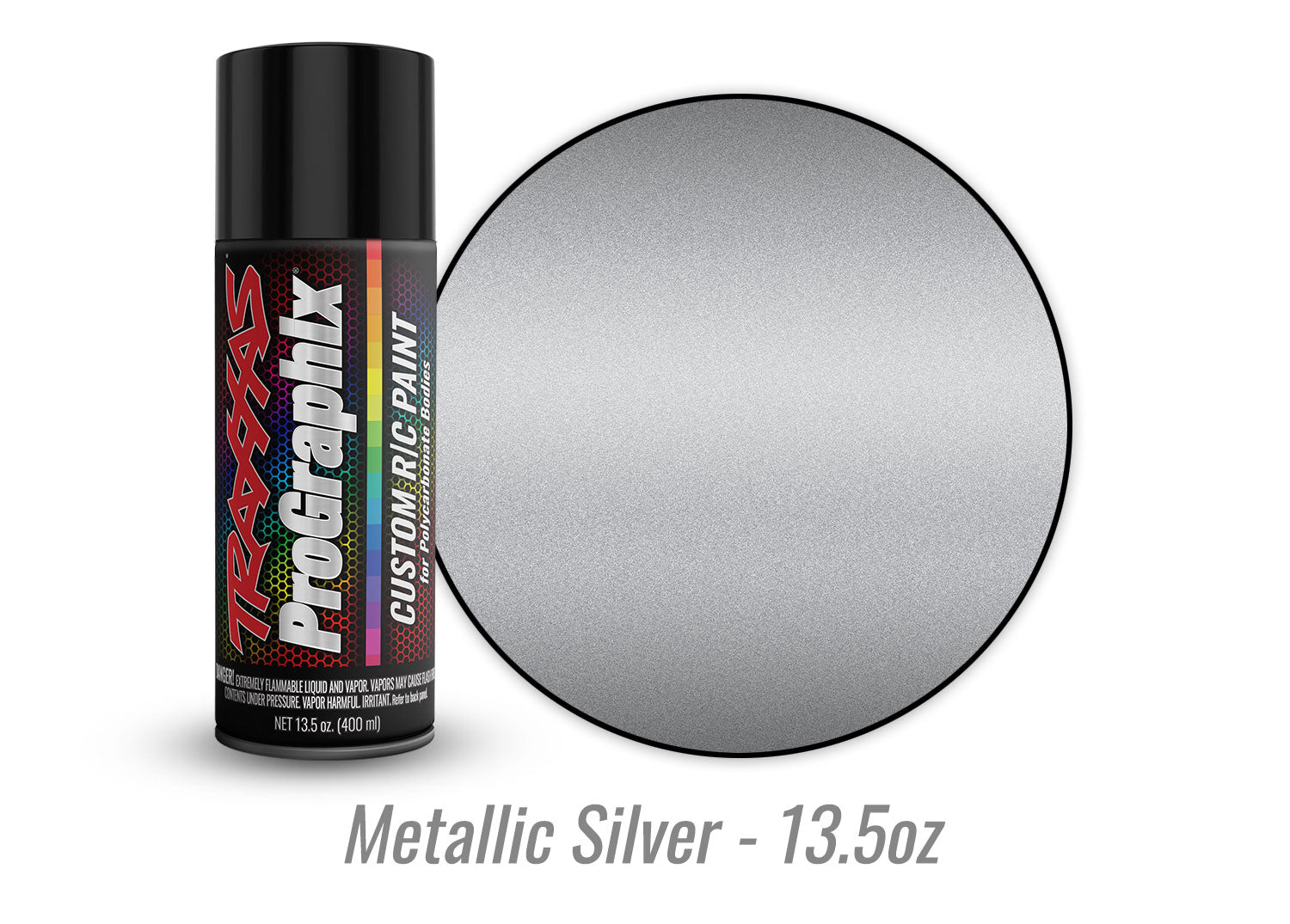 TRAXXAS 5073X BODY PAINT, METALLIC SLVR 13.5OZ