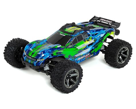 Traxxas 67076-4-GRN Rustler 4X4 VXL sin escobillas RTR 1/10 4WD Stadium Truck (verde)