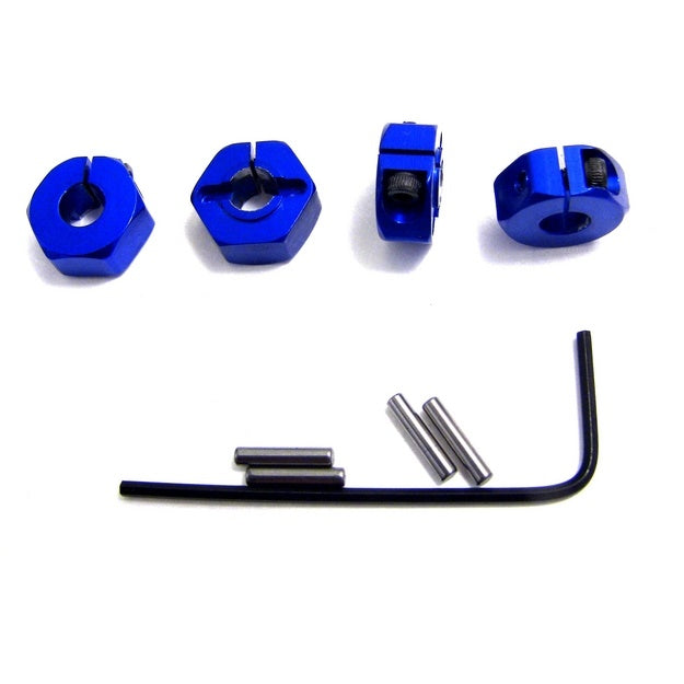 Hot Racing SLF1006 Traxxas Slash 4x4 Aluminum Locking 12mm Wheel Hex Kit (Blue)