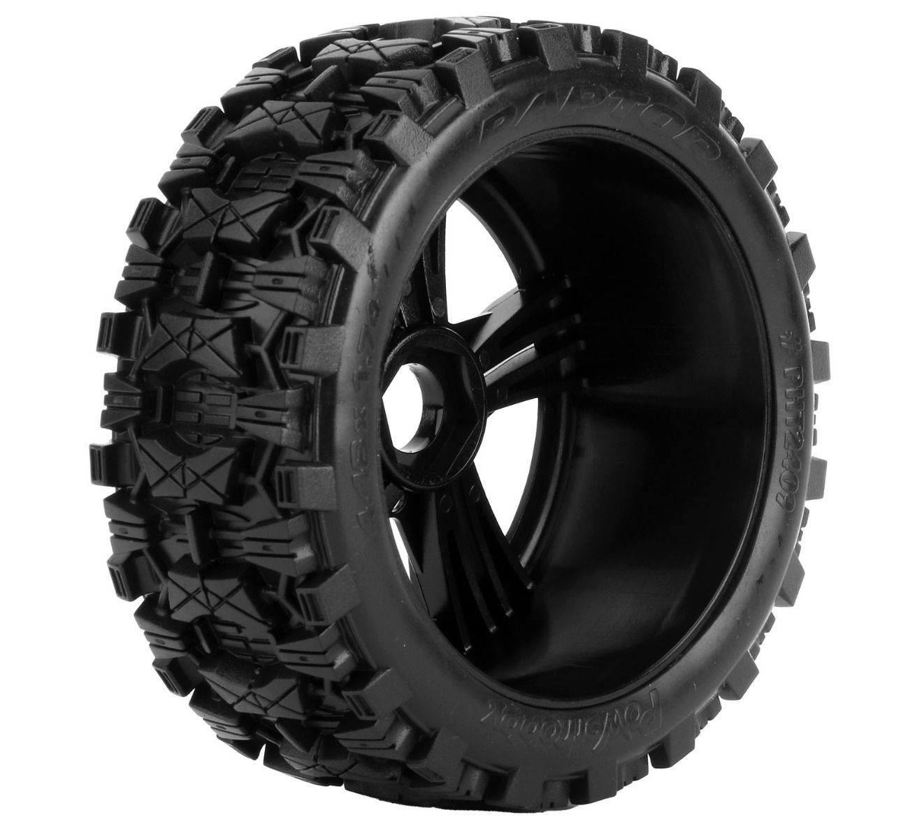 Powerhobby PHT2409CB Raptor 1/8 Buggy Belted All Terrain Mounted Tires 17MM