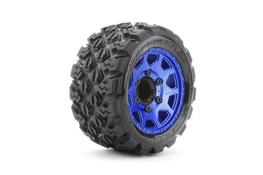 Neumáticos JETKO JKO2702CLMSGNB1 1/10 ST 2.8 EX-King Cobra montados en metal azul