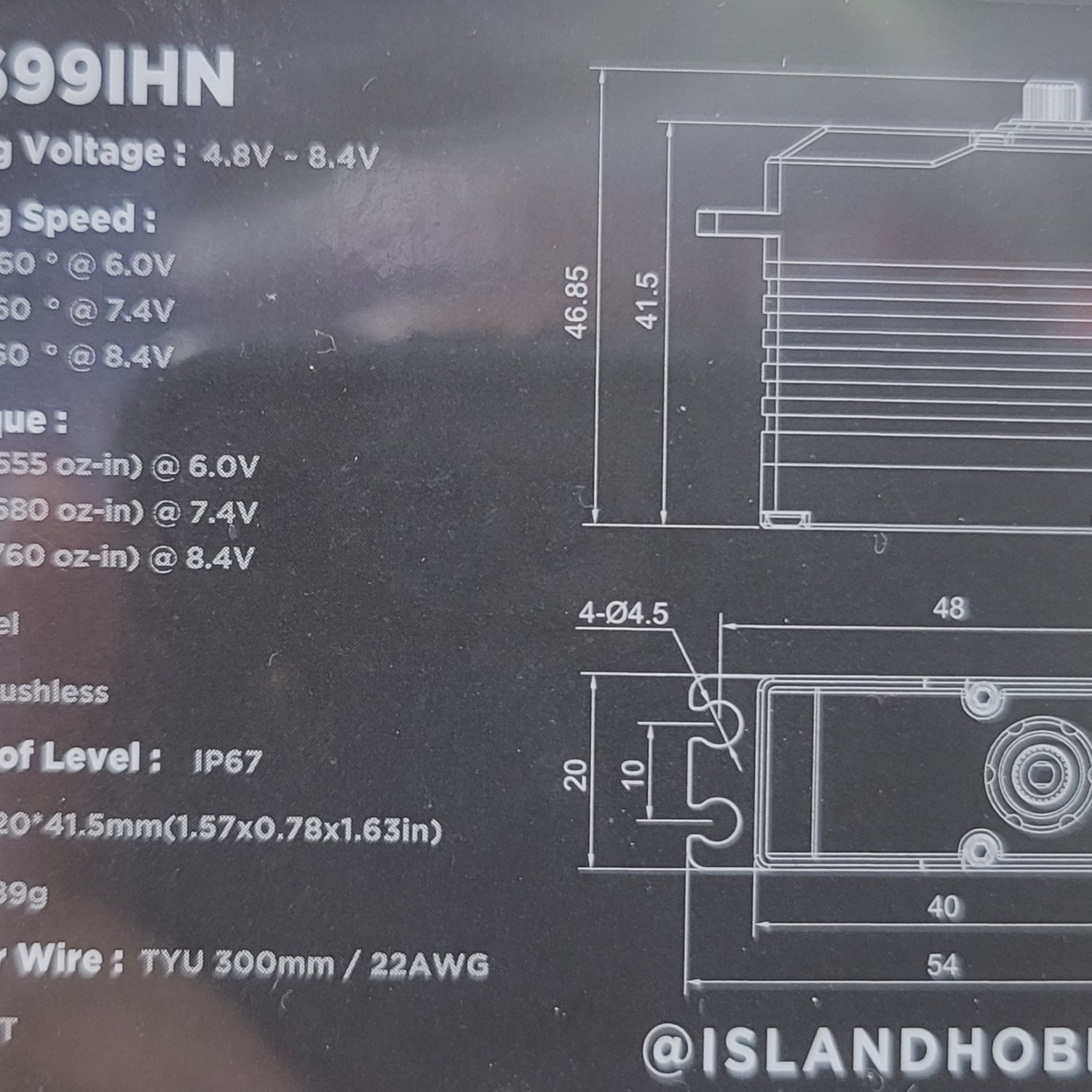 IslandHobbyNut 699 Servo sans balais à couple et vitesse élevés