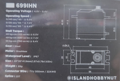 IslandHobbyNut 699 High Torque & Speed Brushless Servo