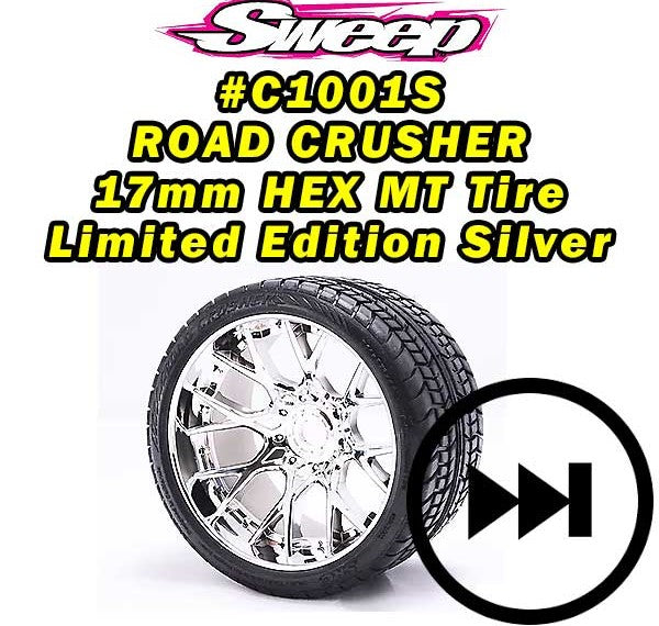 Sweeps Racing Monster Truck Road Crusher con cinturón plateado cromado STRC C1001S