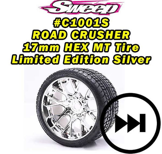 Sweeps Racing Monster Truck Road Crusher Belted Silver Chrome STRC C1001S