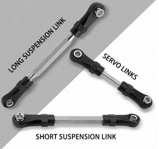IRonManRc SLASH 4wd/2wd tendeurs réglables en aluminium/ensemble de maillons de carrossage (noir)