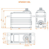 SPEKTRUM SPMSS9110BL 1/5 Digital HV Alta Velocidad Sin Escobillas Metal Gear Surface Serv