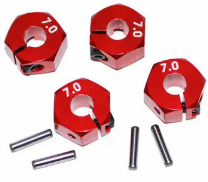 Adaptadores hexagonales IronManRc Traxxas de 12 mm, estilo pasador de bloqueo, 7 mm de ancho