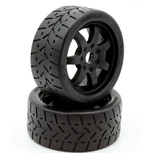 Powerhobby PHT5101 1/8 Gripper 42/100 Neumáticos montados con cinturón Ruedas negras de 17 mm