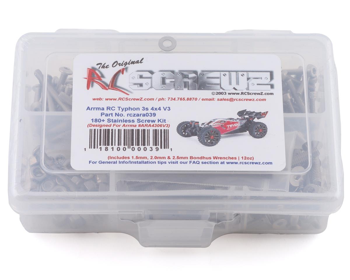 RC Screwz RCZARA039 Arrma Typhon 3S 4x4 V5 Kit de vis en acier inoxydable