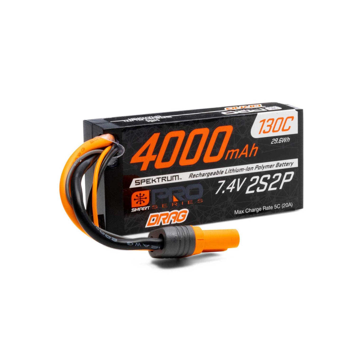 Spektrum SPMXDRB1 7,4 V 4000 mAh 2S 130C Batterie LiPo intelligente sans préparation : IC5