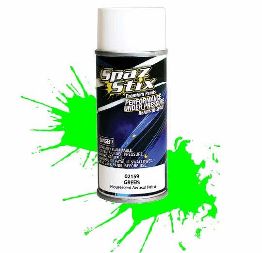 Spaz Stix 02159 Green Fluorescent Aerosol Paint, 3.5oz Can