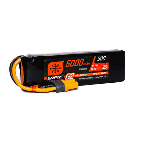 Batterie LiPo Spektrum SPMX53S30 11,1 V 5 000 mAh 3S 30C Smart G2 : IC5