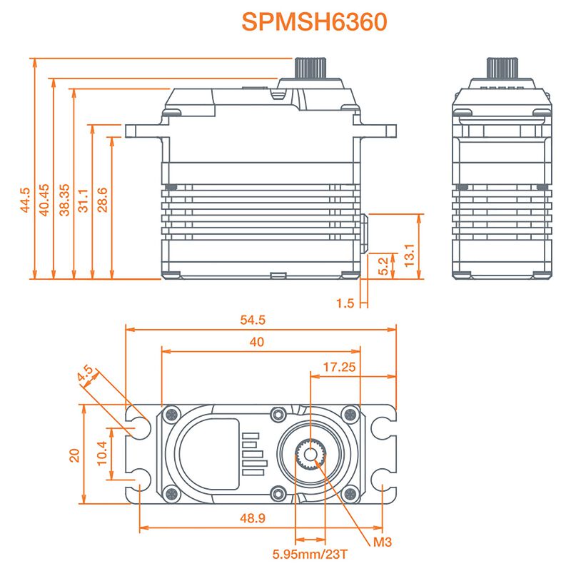 SPEKTRUM SPMSH6360 Standard numérique HV sans balais couple moyen Ultra vitesse Heli Ta