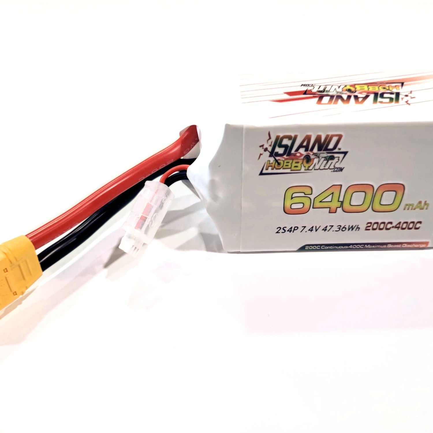 IslandHobbyNut 2S 4P 6400 MAH v 200C - 400C BATTERIE LIPO AVEC FIL DE CALIBRE 8