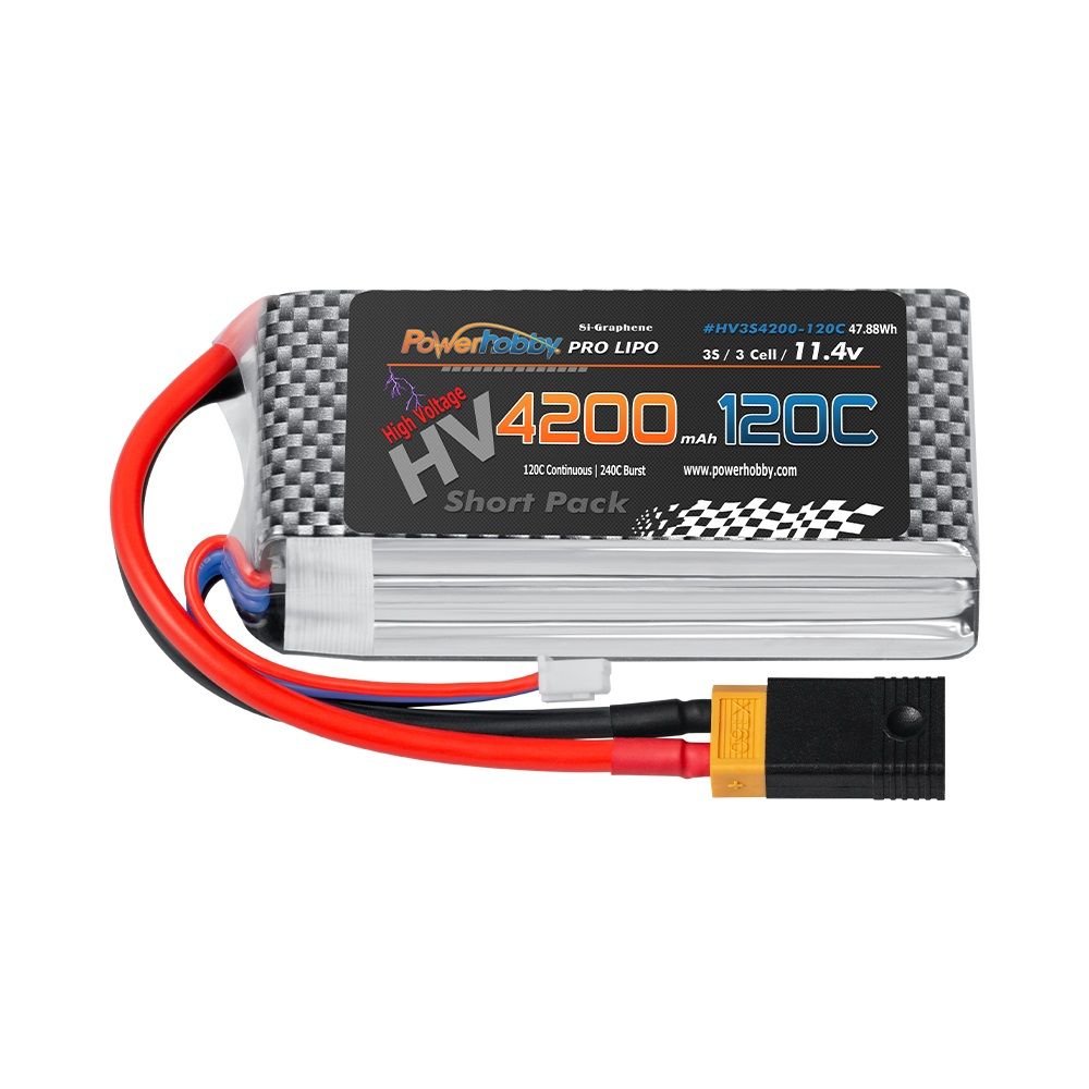 Powerhobby 3s 11.4V 4200mah 120c Graphne + Batterie Lipo HV avec prise XT60