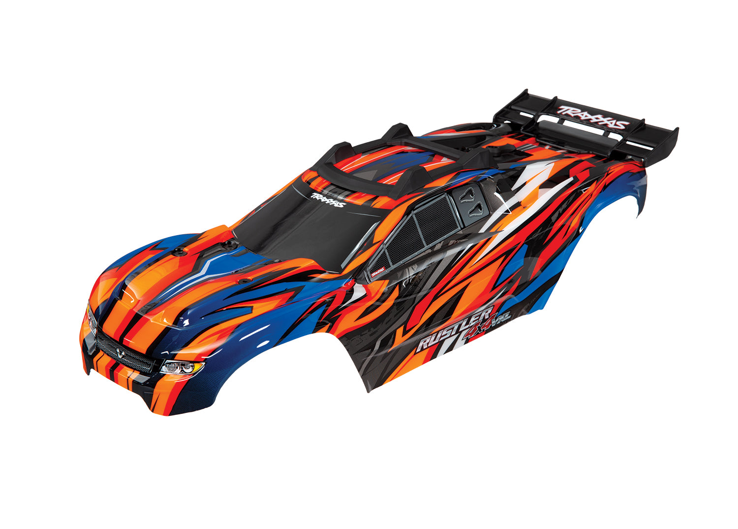 Carrocería Traxxas 6717T, Rustler® 4X4 VXL, naranja (pintada, calcomanías aplicadas)