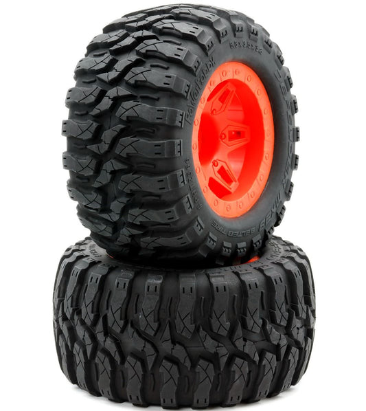 Powerhobby 1/8 Defender 3.8” Belted All Terrain Tires 17MM Mounted Orange